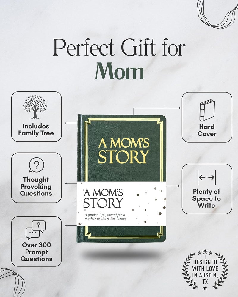 Coco & Lan Mom's Life Story Journal (Hardcover): A Meaningful Keepsake for Mom to Share Her Journey and Memories, Book Includes 250+ Prompt Questions, Sentimental Gifts for Mother's Day, Birthday & Christmas - Image 2